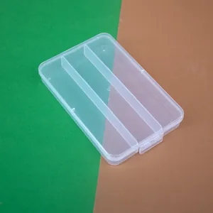 Vue détaillée de la boîte de rangement en plastique PP à trois compartiments internes