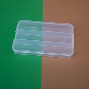Boîte de rangement en plastique PP transparent avec trois compartiments pour petits objets