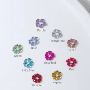 Lot de 50 mini strass colorés en forme de cœur pour la décoration d'ongles créative