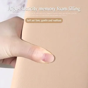 Cojín reposamanos para manicura de espuma viscoelástica con textura de cuero melocotón