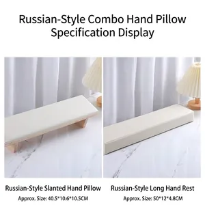 Juego de almohadas de mano para manicura rusa con patas de madera