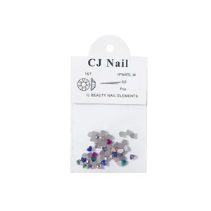 Assorted colorful heart-shaped flatback rhinestones for creative nail art decoration