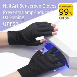 Nail UV Protection Gloves Fingerless Sunscreen Protective Gloves For Manicure LED UV Lamp Shield Fingerless Mittens Skin Care