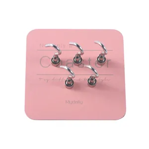5-delige magnetische nail art display standaard set met roze basis voor nagels