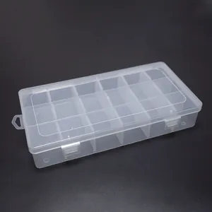 Boîte de rangement professionnelle en plastique PP transparent à 18 compartiments réglables