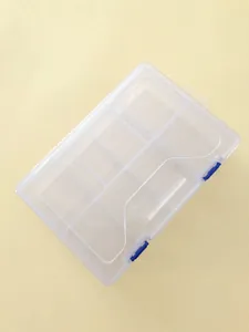 Vista detallada de caja de almacenamiento de plástico PP transparente de 8 rejillas