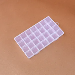 Transparent 28-grid plastic storage box for jewelry and DIY beads