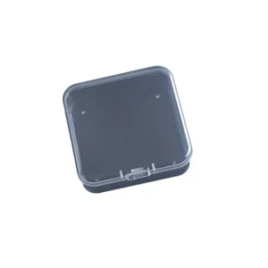 Small 6.5cm square transparent PP plastic storage box for component parts packaging
