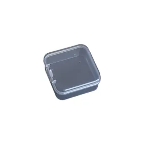 Boîte de rangement carrée en plastique transparent de 4 cm avec couvercle à charnière