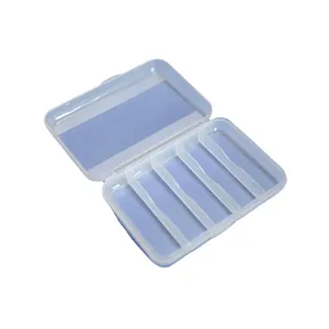 Caja de almacenamiento transparente de plástico PP de 5 compartimentos para tapones
