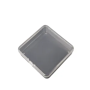 Scatola di immagazzinaggio quadrata trasparente da 9 cm con coperchio per piccoli pezzi