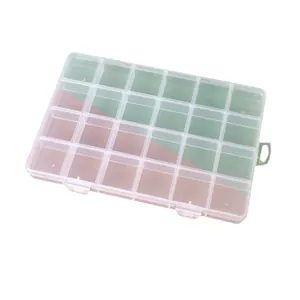24-compartment transparent plastic storage box for beads and jewelry DIY accessories