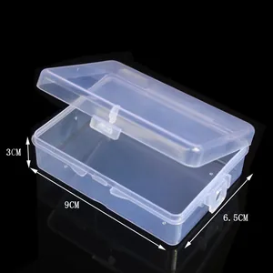 Transparent PP Plastic Rectangular Storage Box With Latch Small Accessories Organizer For Jewelry Fishing Tackle Office