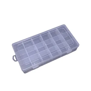 Boîte de rangement transparente en plastique PP à 18 compartiments pour bijoux et pièces