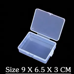 Transparent rectangular PP plastic box 9x6.5x3cm for jewelry and small parts storage