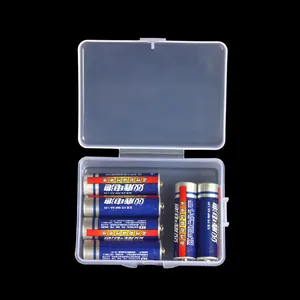 Transparent rectangular PP plastic storage box with hinged lid for organizing small accessories