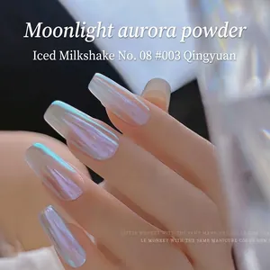 Nail Art Moonlight Aurora Powder Mirror Chrome Effect Polarized Glitter Dust For Resin Nail Decoration DIY Manicure Accessory
