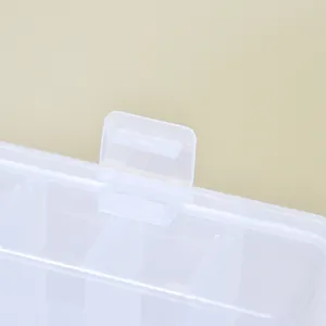 Transparente 24-Fächer-Kunststoff-Aufbewahrungsbox mit sicherem Schnappverschluss-Mechanismus