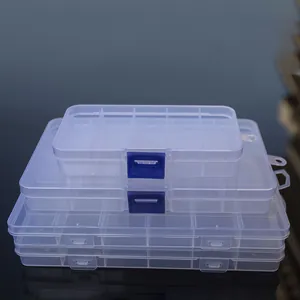 Cajas de almacenamiento de PP transparente apiladas con diseño de rejilla