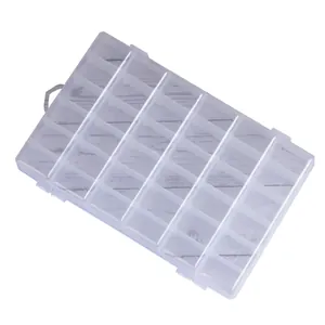 Transparente verstellbare Kunststoff-Organizer-Box mit 36 Fächern für Bastelperlen