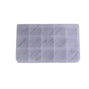 Large 15-grid transparent PP storage box with removable dividers for desktop organization