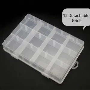 Transparent PP Plastic Storage Box Adjustable Dividers Multi-Compartment Case For Jewelry Hardware Organizing Tool Box