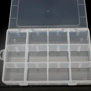 Clear 12-compartment PP plastic storage box for organizing small hardware and jewelry