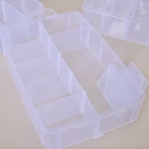 Large 30-grid clear plastic storage box with adjustable dividers for toys and crafts