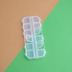 Caja de almacenamiento de plástico transparente de 12 compartimentos con tapas numeradas