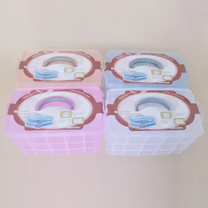 Three-layer 30-compartment portable plastic storage box for crafts, toys and cosmetics