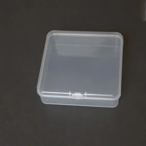 Caja de almacenamiento cuadrada de plástico PP transparente de 10 cm para joyería