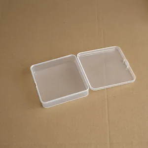 Caja de almacenamiento cuadrada transparente de 10 cm de plástico PP con tapa abatible
