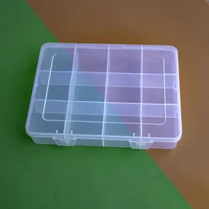 Transparente 12-Gitter-Aufbewahrungsbox aus Kunststoff für Kleinteile