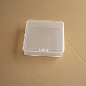 Caja cuadrada de plástico PP transparente para organizar joyas pequeñas y perlas