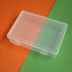 Transparente rechteckige Mini-Aufbewahrungsbox aus Kunststoff mit sicherem Deckel