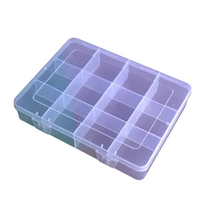Transparente 12-Fächer-Kunststoff-Aufbewahrungsbox für Kleinteile und Hardware-Zubehör