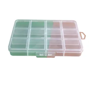 12-compartment clear plastic storage box for beads and DIY jewelry accessories