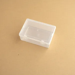 Caja de almacenamiento rectangular de plástico transparente para joyas y componentes
