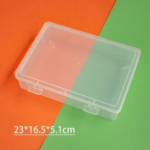 Tragbare Transparente Kunststoff Rechteckige Aufbewahrungsbox Mini Klarer Werkzeug-Organizer Mit Klappdeckel Für Angelausrüstung Schmuck