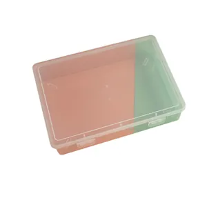 Kleine rechteckige transparente Aufbewahrungsbox aus Kunststoff mit sicherem Schnappdeckel