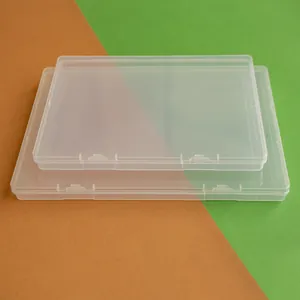Pile de deux boîtes de rangement en plastique PP transparent pour bijoux et petites pièces