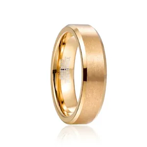 Men Tungsten Steel Band Ring Gold Plated Frosted Finish Minimalist Finger Ring Individual Texture Jewelry Accessories For Men