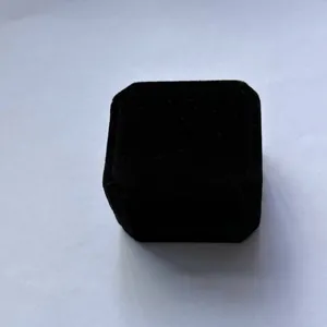 Elegant black velvet octagonal jewelry ring box for premium gift packaging display