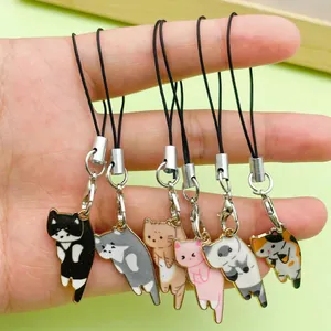 Set schattige cartoon kattenhangers van legering voor tassen en sleutels