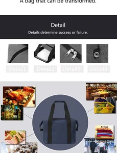 Close-up details of 25L waterproof cooler bag with various picnic and camping usage scenarios