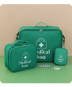 Lot de 3 sacs médicaux verts pour le voyage et les premiers secours maison