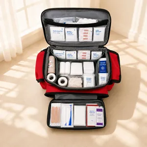 Sac de premiers secours rouge imperméable de grande capacité avec fournitures médicales