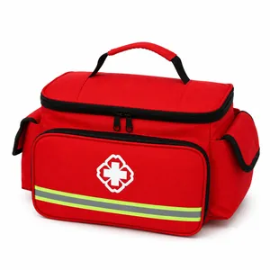Grand sac de premiers secours médical rouge imperméable avec bande réfléchissante