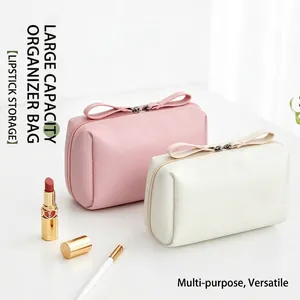 Minimalistische Tragbare Wasserdichte Nylon Kosmetiktasche Reise Kulturbeutel Kleine Make-Up Tasche Für Lippenstift Damen