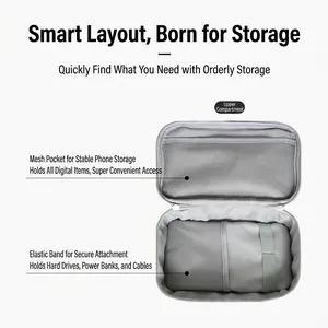 Bolsa de almacenamiento digital catiónica multifuncional para cables y cargadores